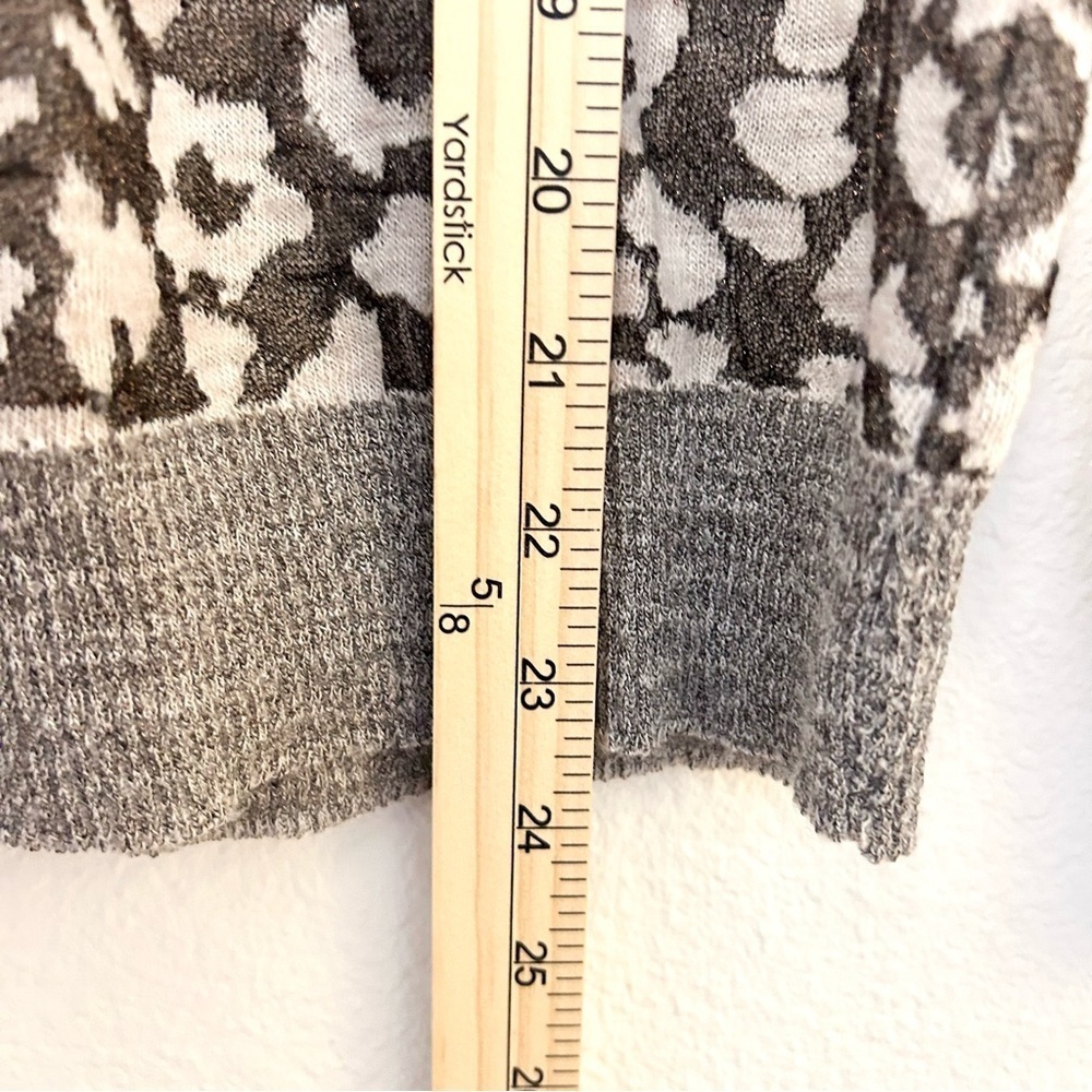 Animal Print Sweater Top INC Shirt Metallic Leopard Wool Brown Taupe Size Small - Picture 12 of 12